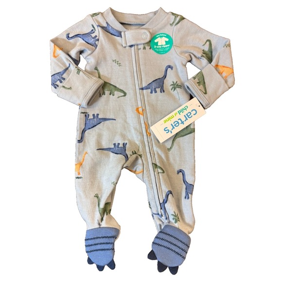 Carter's Other - New Carters Baby Sleeper Boy Preemie Dinosaur 2 Way Zip Outfit Romper Dino Feet